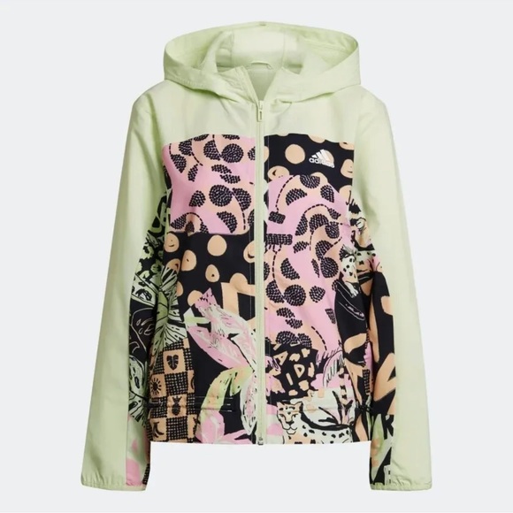 ADIDAS WOMEN FARM PRINT WINDBREAKER - Picture 3 of 4